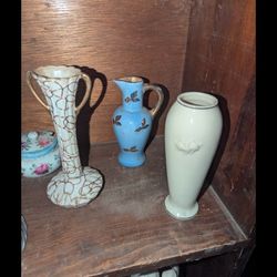 LEFTON  / LENOX HAND CRAFTED BUD VASES 