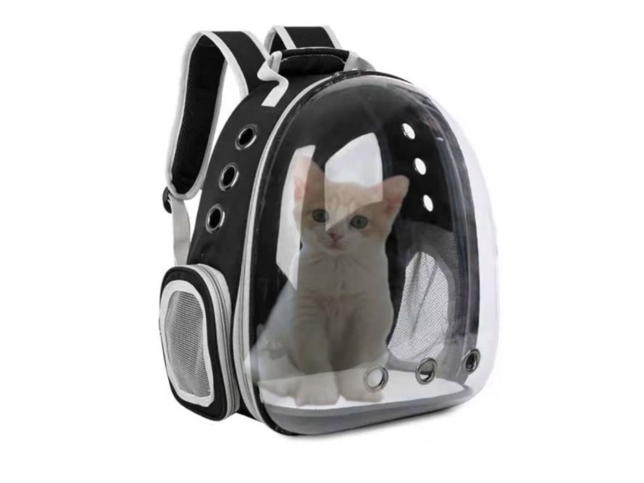 Black -PetPack Adorable Bubble Carrying Bag for Small, Medium dogs Cats, Space Capsule Pet Park, Hiking backpack, Airline Approved Travel Carrier