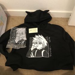 Girls Cropped Anime Hoodie