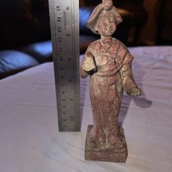 VINTAGE 6.5” Chinese Tang Dynasty wooden court lady figure