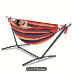 Double Hammock 450lbs Beach Yard Camping Including Rack