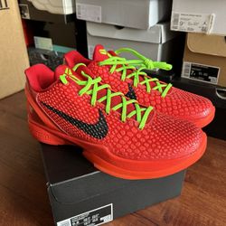 Kobe 6 Protro Reverse Grinches Size 9, 9.5, 15 Price Listed Below