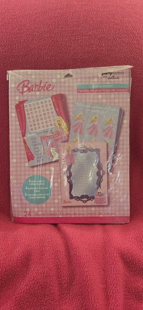 Party Express Hallmark Barbie 24 Game Sheets
