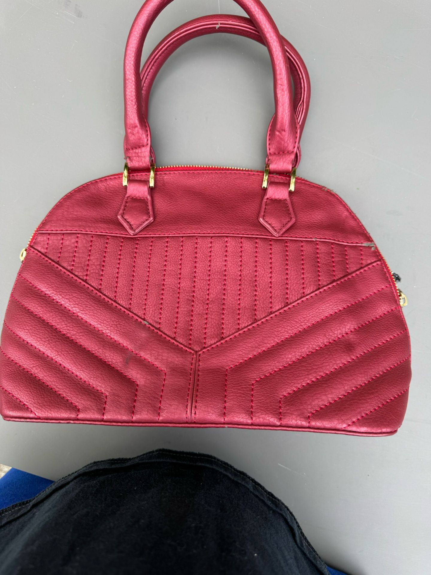 Red Faux Leather Woman’s Handbag. 
