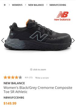 NEW BALANCE  WORK SHOES Women's Black/Grey Cremorne Composite Toe SR Athletic