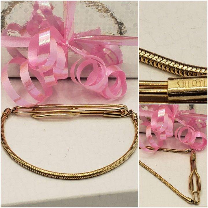 SWANK 1950 ANTIQUE BRACELET, 7.5"INCHES LENGTH, BEAUTIFUL VINTAGE PIECE, GOLD TONE #890