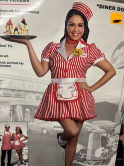 New, Hard to find!!! Diner Waitress Costume size Plus 1X-2X