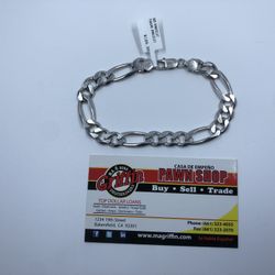 8” Silver Figaro Bracelet 