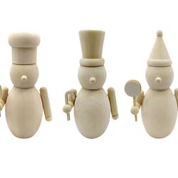 3pcs DIY Wooden Nutcracker Figures