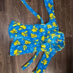 Pokemon Boys Robe Size small (6/7) Pajamas Bathrobe Pikachu Kid Swimsuit Cover U