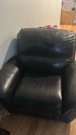 Dark blue  Leather Accent Chair