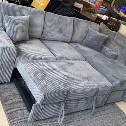 NEW Comfy ( CORDUROY FABRIC ) Sofa BED with storage