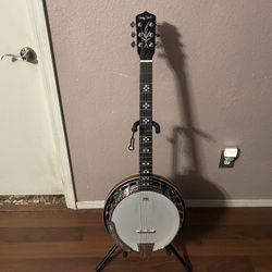 Harley Benton BJ-65Pro 6 String Banjo/banjitar Dark cherry sunburst