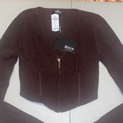 Brown Zip Up Shirt