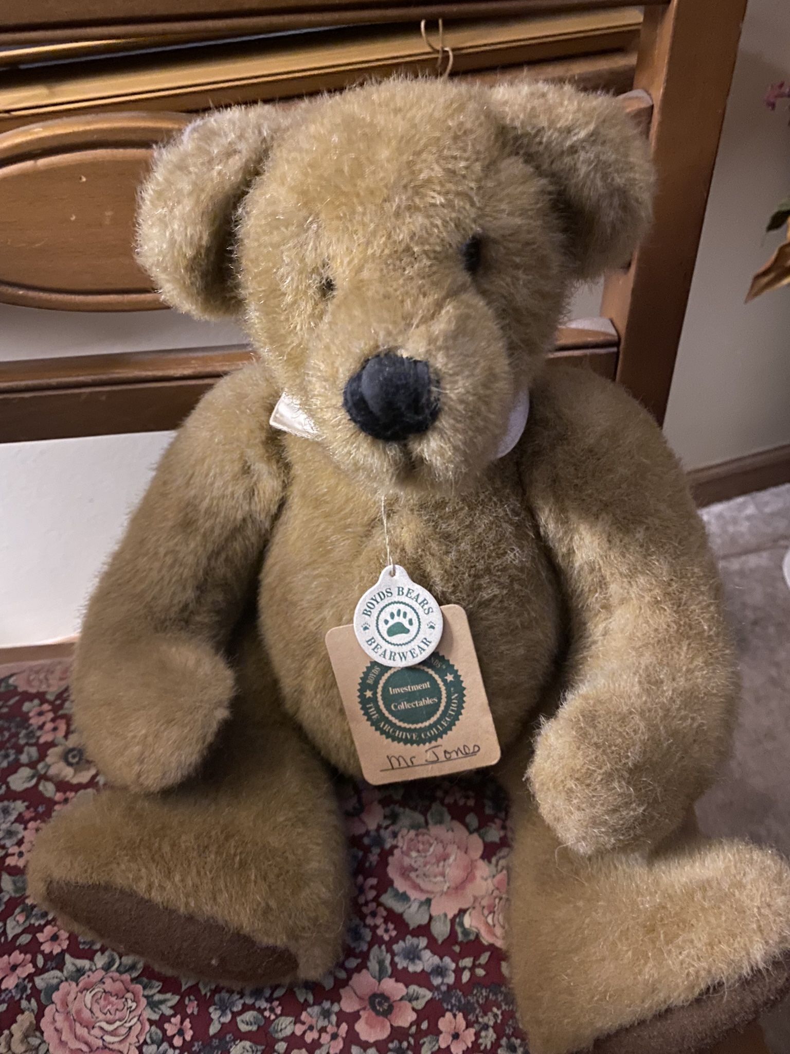 Collectible Boyds Teddy bear Mr. Jones w/glasses (not Shown) NWT Circa 2000
