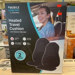 Mobile Comfort By Homedics 2Pack Heated Travel Cushion With Vibration Massage