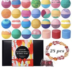 NEW Bath Bombs Gift Set, Lagunamoon Handmade Bath Bombs with Bubble Bar, Vegan Pure Essential Oils & Coconut Oil & Shea Butter, Fizzy Spa Kit - Best B