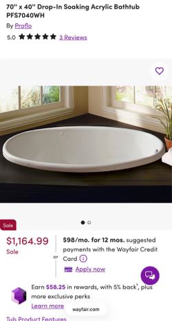 Drop in bathtub