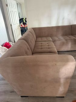 6 piece brown couch