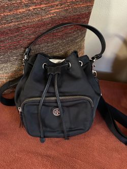 Tory Burch Nylon Crossbody Bucket Bag