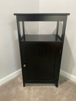 Black accent storage cabinet