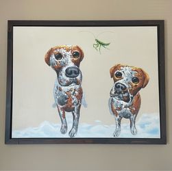 Dogs on canvas painting