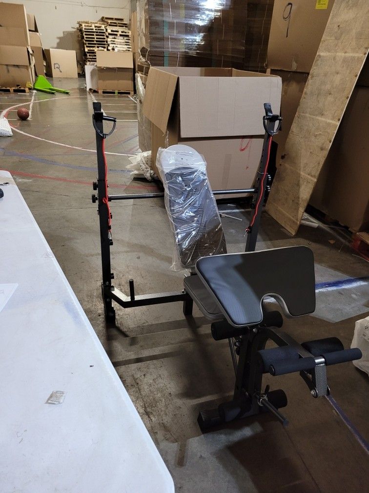 Combo Bench with Rack and Preacher Curl, New in Box