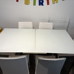 Adjustable Dining Table With Chairs 