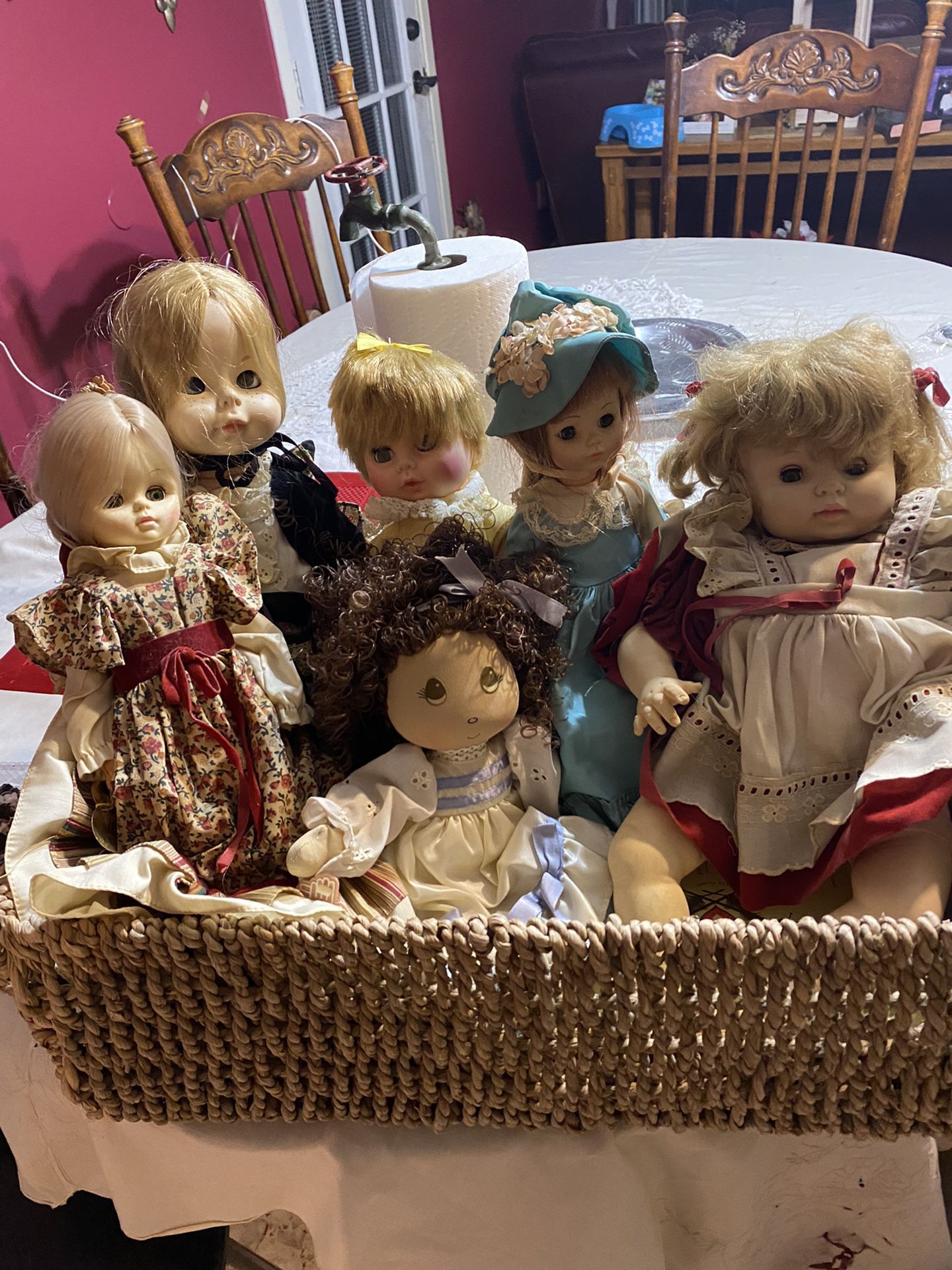6 Antique  Dolls All 6 For $55