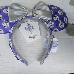 Loungefly D100 Celebration Purple Silver Ears Headband
