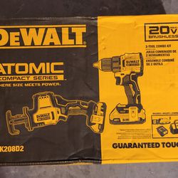 DEWALT
ATOMIC 20V MAX Lithium-Ion Cordless 2-Tool Combo Kit with 2-Batteries, Charger and Bag