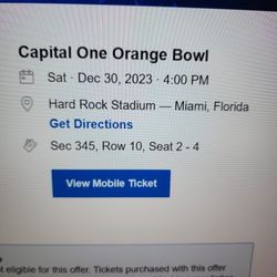 Orange Bowl Ticket X 1 50 Yd Line