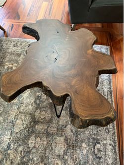 Live wood edge coffee table