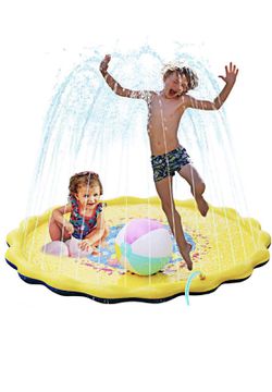 Sprinkle and Splash Play Mat for Kids - 69" Outdoor Sprinkler Water Toys - Perfect Inflatable Sprinkler Pad Summer Swimming Party Beach Pool Water Pl