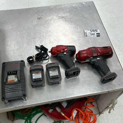 Snapon Cordless Combo Impact Set 2 Batteries And Charger