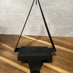 Crate & Barrel Chalet Zinc Christmas Tree Ornament Stocking Holder Hanger Black