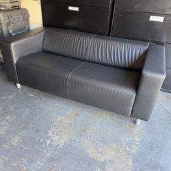 Black Pleather Couch 