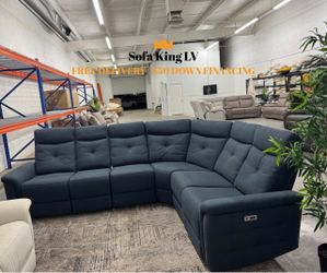 Free Delivery* Brand New Navy Sectional Sofa with Recliners!