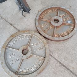 BARBELL Olympic flat Plate 90LBS Total Weight.