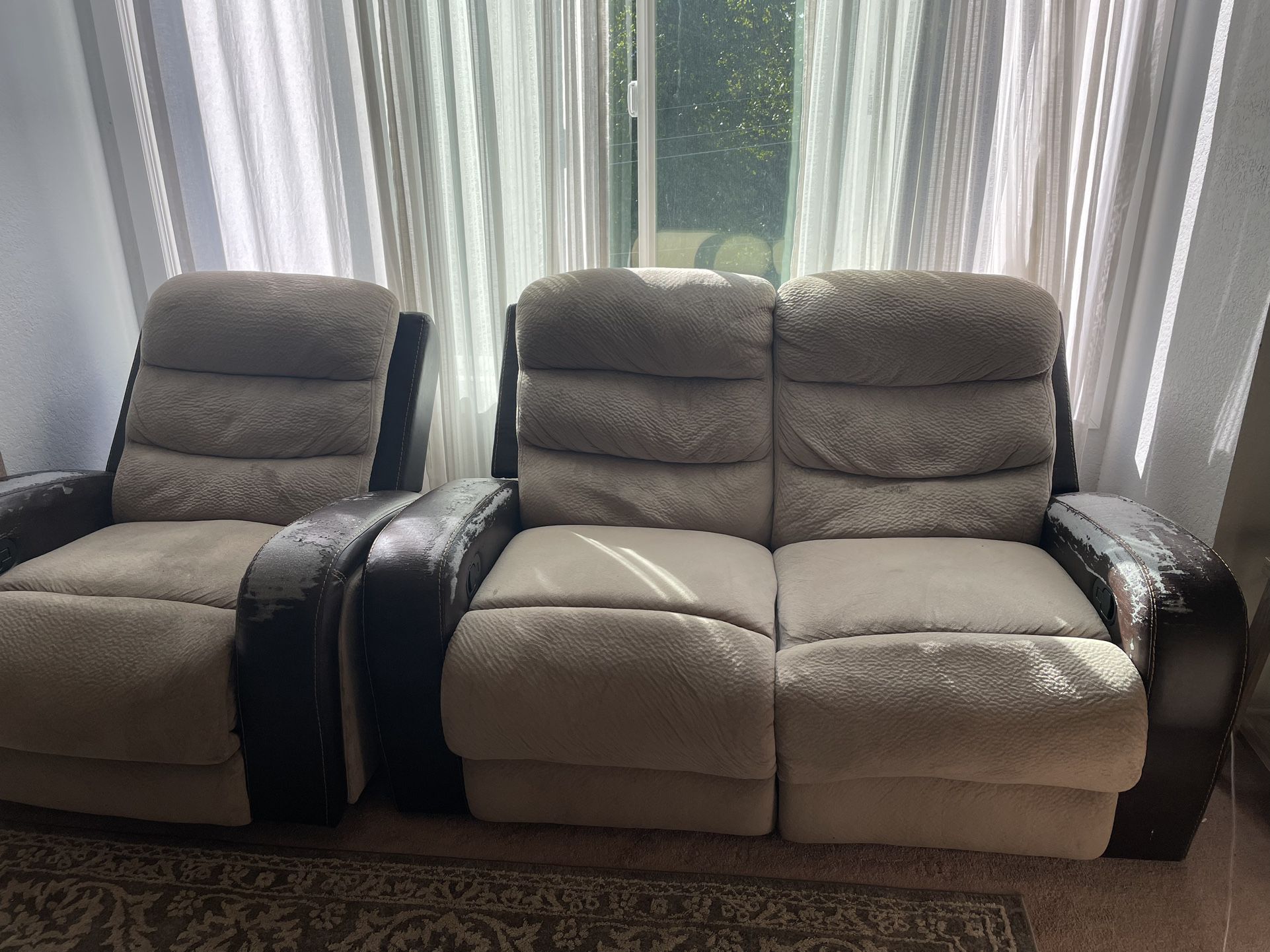 Loveseat And Recliner Pair 