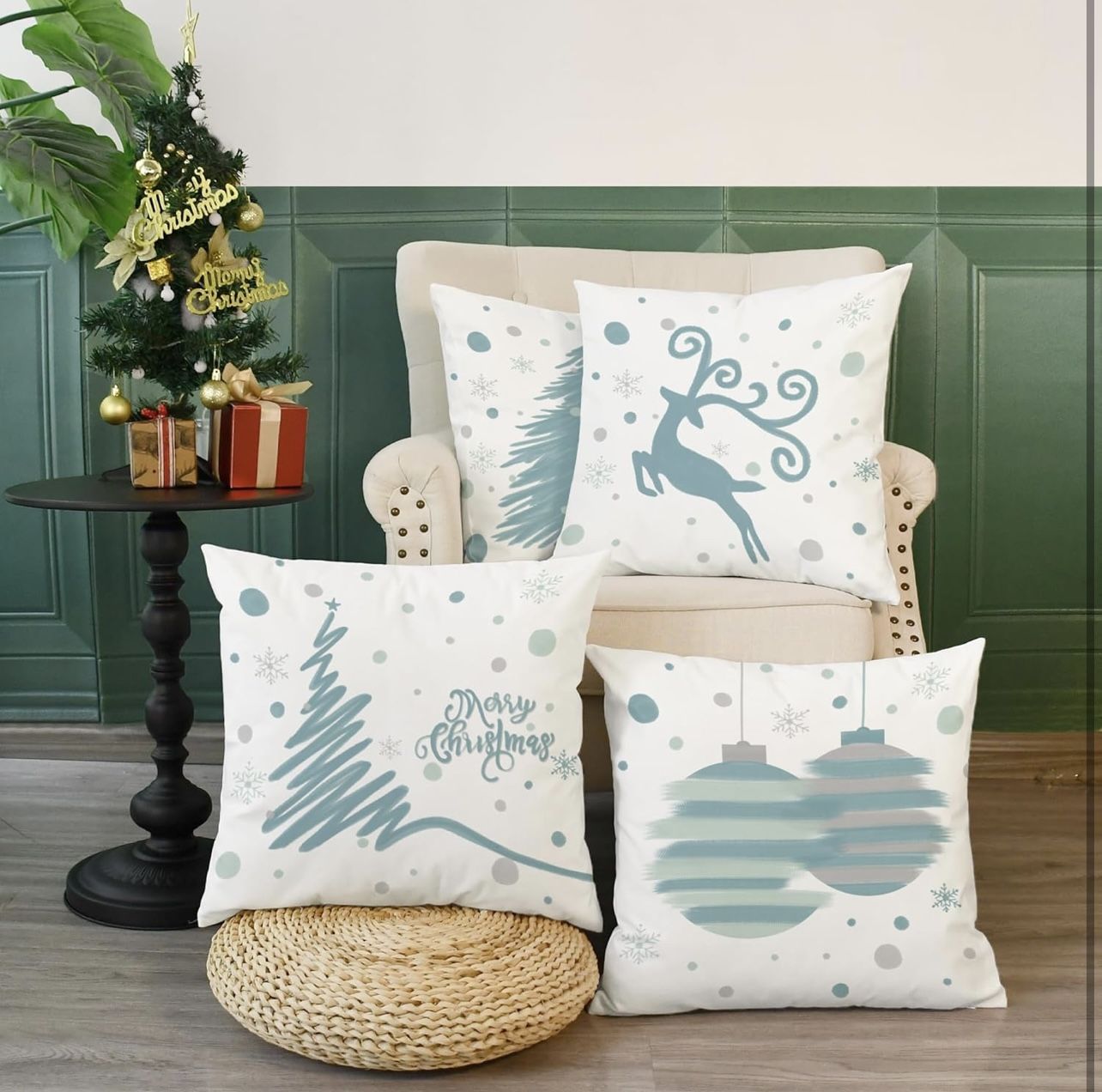 Christmas Pillow Cases Set Of 4