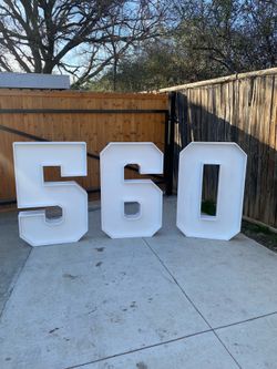 4ft tall marquee numbers and cross