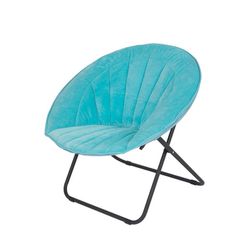 Saucer Chair Steel Folding Chair, Blue