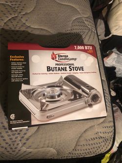 "Sterno 50180 Butane Stove and 3 pack of butane