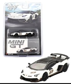 Mini GT 1:64 Lamborghini Aventador SVJ 63 Bianco Asopo Diecast Car MGT00842