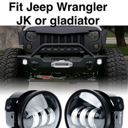Black Led Fog Lights Fit Jeep Wrangler JK And Gladiator 