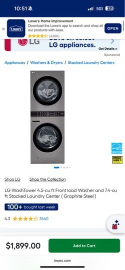 LG washer / dryer unit