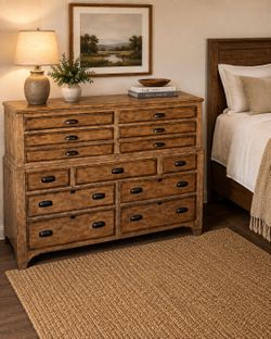 Rustic Wood Dresser & Nightstand Set Beautiful Matching Bedroom Furniture