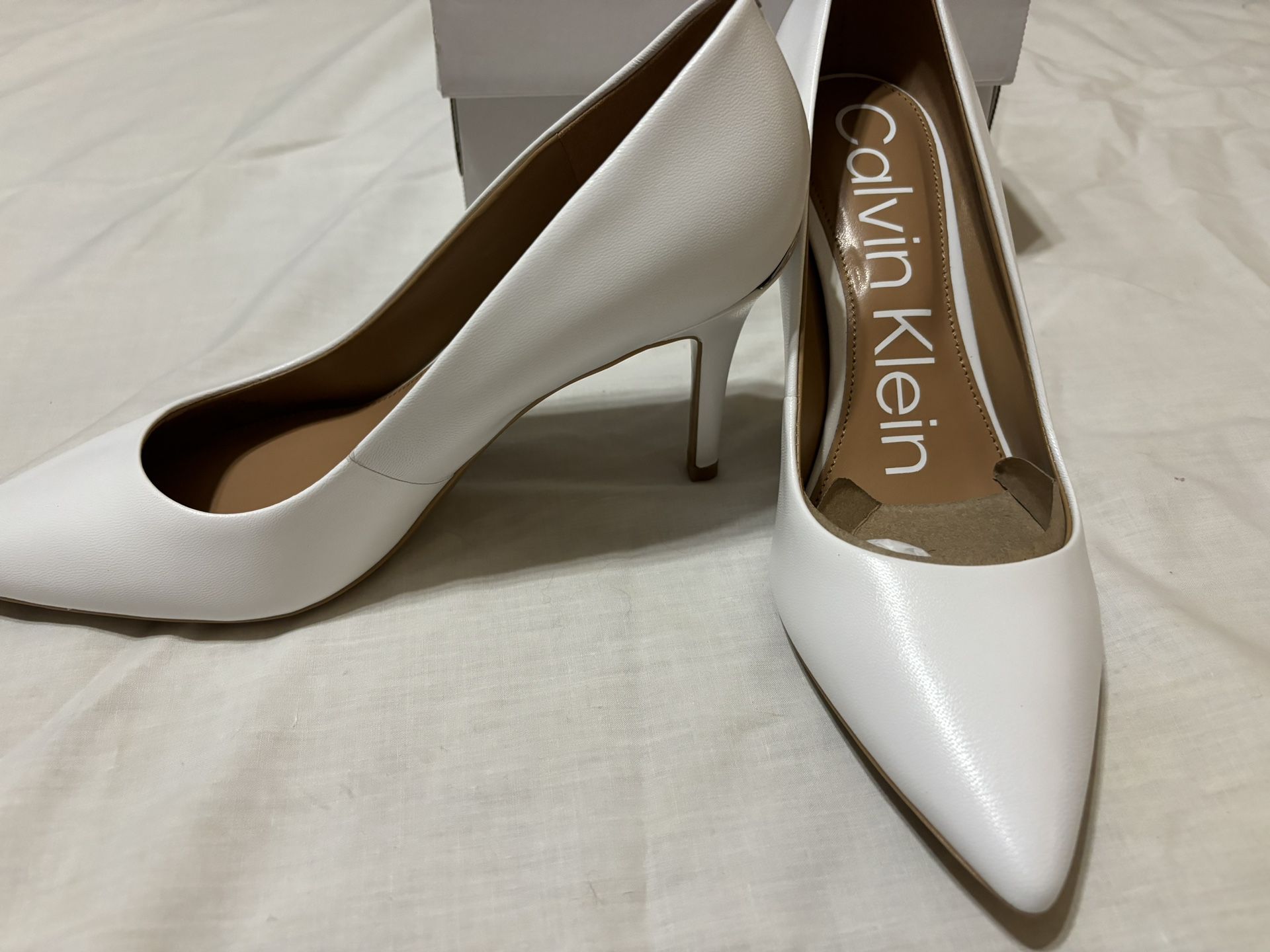 Ladies Calvin Klein White Heels