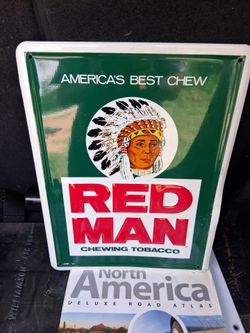Vintage - RED MAN CHEWING TOBACCO SIGN  - ORIGINAL